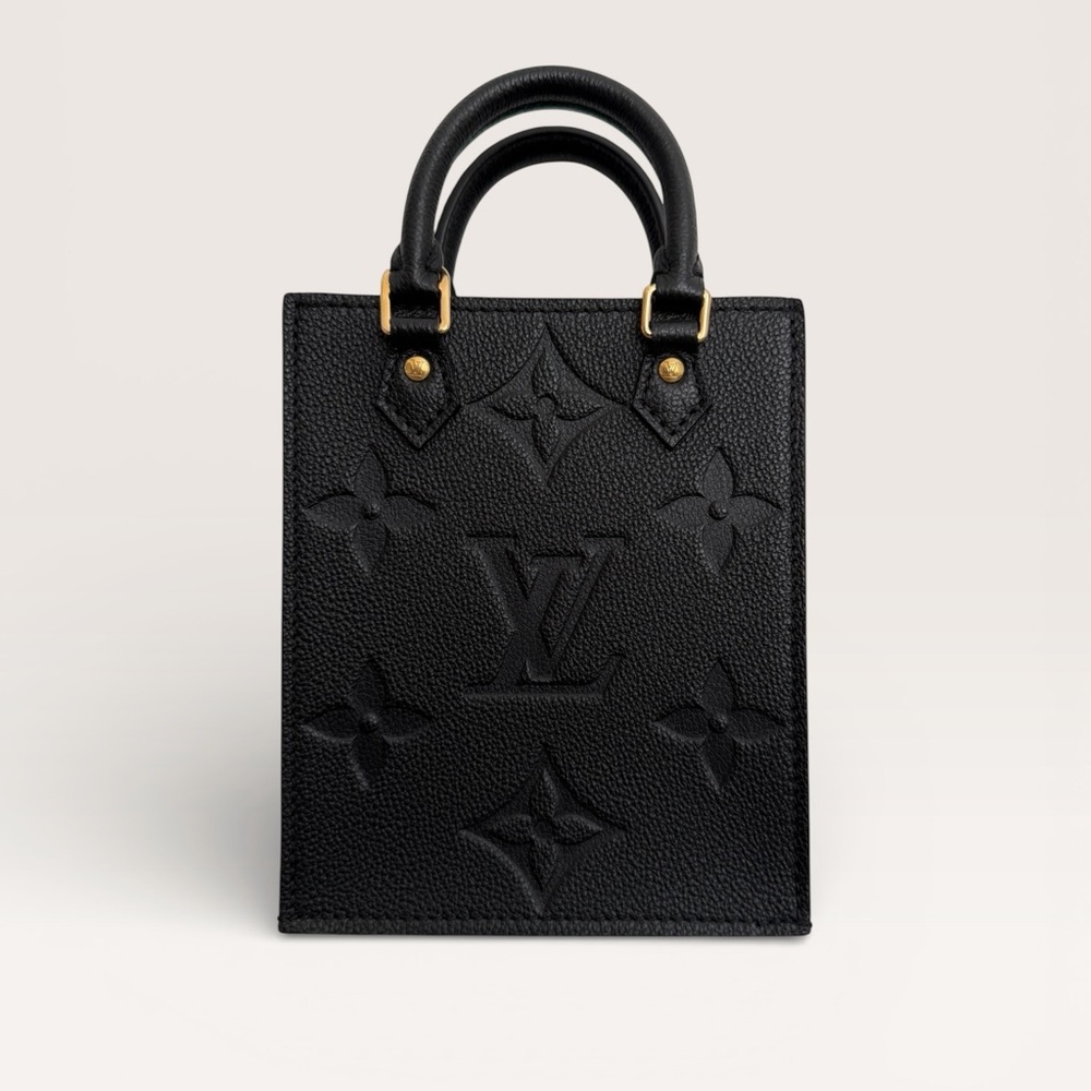 Louis Vuitton Petit Sac Plat Black Monogram Empreinte Leather Bag